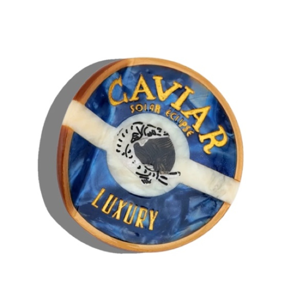 Solar Eclipse Style Hand-painted Caviar Claw Hair Clip Eco-Friendly Blue